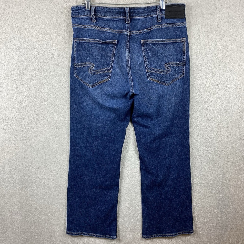 Silver Jeans Co. Zac Relaxed Fit Straight Leg‎ Jeans Men's 34x29 Blue Stretch